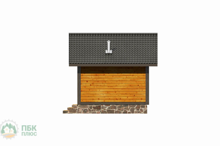 Одноэтажная баня из бруса «Горенка» 6х4 с террасой
