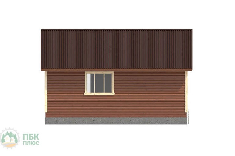 Небольшой дом из бруса «Белая» 8х8 с террасой