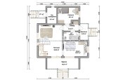 планировка 1 этажа полутораэтажного каркасного дома 9х11