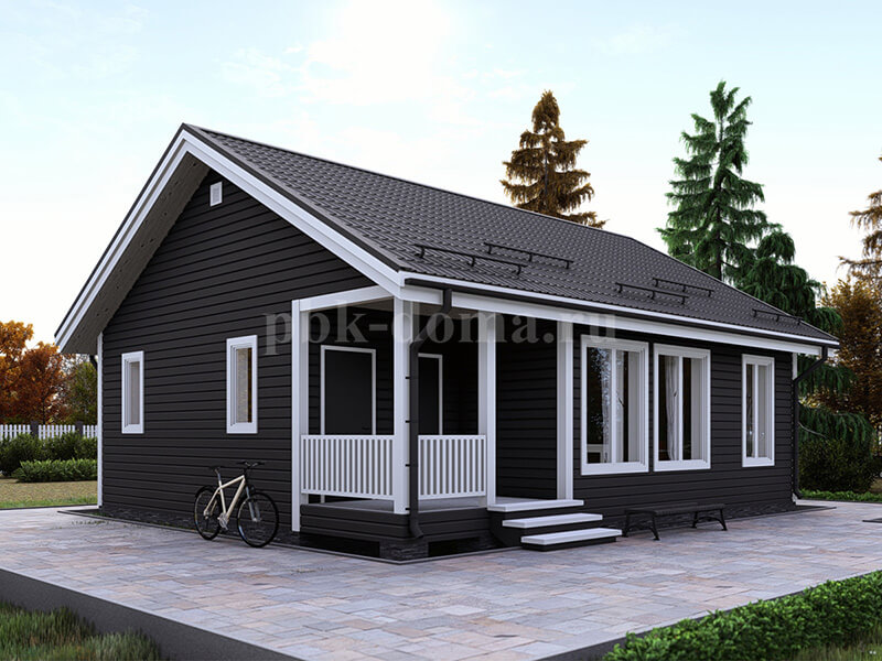 Одноэтажный каркасный дом «Кужолок» 10х8