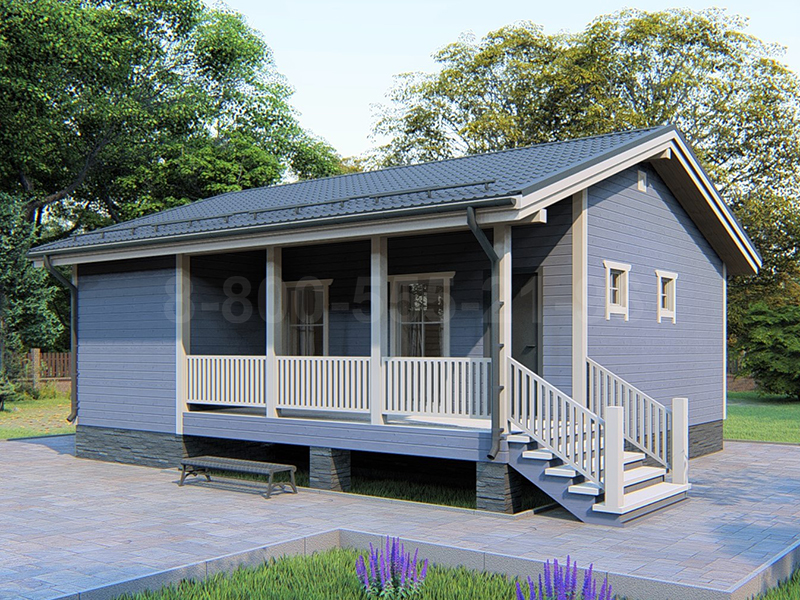 Одноэтажный дом из бруса «Енисей» 9х8