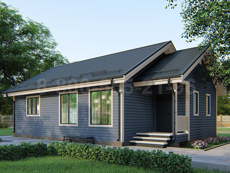 Каркасный одноэтажный дачный дом «Мусь» 12х8