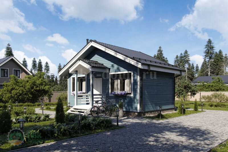 Каркасный одноэтажный дачный дом «Десна» 8х6.5