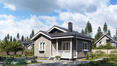 Одноэтажный каркасный дом «Вилюй» 8х8