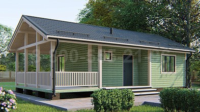 Каркасный одноэтажный дачный дом «Замбези» 11х6