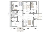 планировка 1 этажа двухэтажного дома 8х8