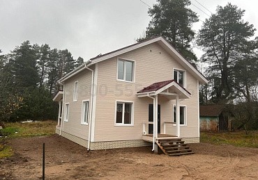 Двухэтажный каркасный дом 12х9м. в Новгородской области.