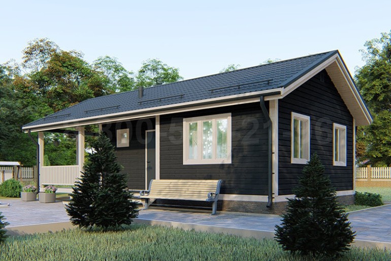 Одноэтажный дачный дом из бруса «Замбези» 11х6