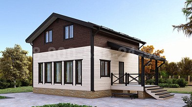 Двухэтажный каркасный дом «Лена» 8х8
