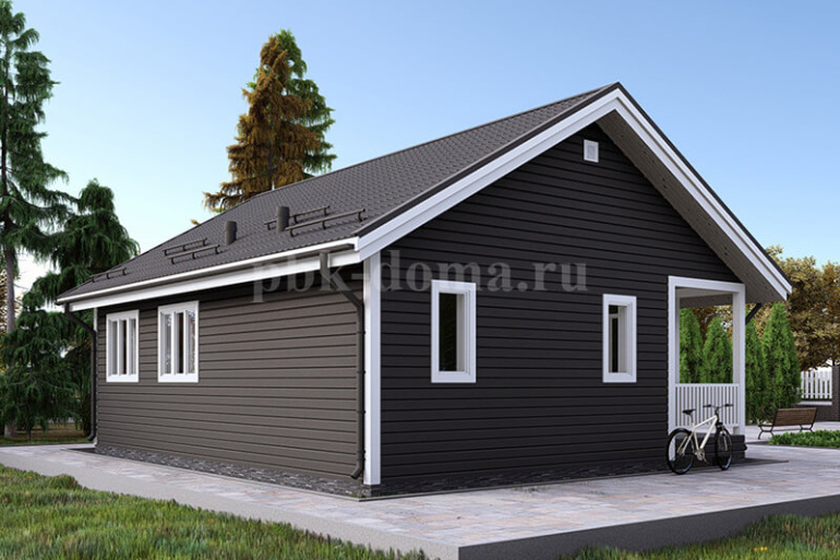 Каркасный одноэтажный дачный дом «Кужолок» 10х8