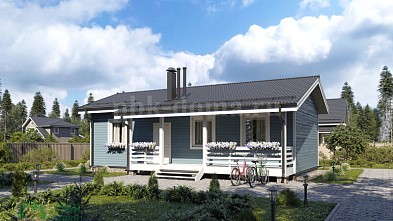 Каркасный одноэтажный дачный дом «Тунгуска» 12х7.5