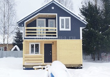 Двухэтажная баня из бруса 6х6м в Тверской области.