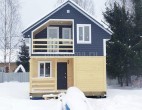 Двухэтажная баня из бруса 6х6м в Тверской области.