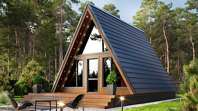 Каркасный дом в стиле А-фрейм «Сара» 10.5х6