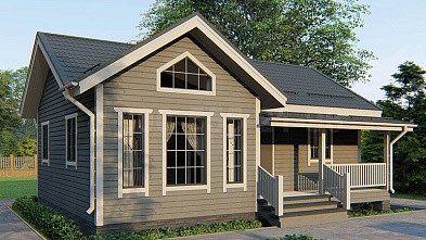 Каркасный одноэтажный дачный дом «Омолон» 10х7.25