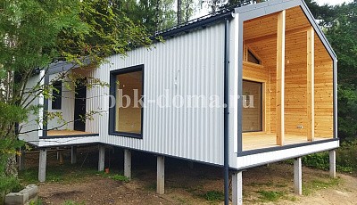 Каркасный дом в стиле БарнХаус по проекту «Вельгия» 12х6м в Московской области