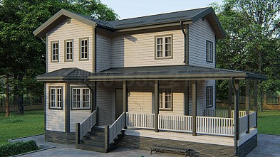 Двухэтажный каркасный дом «Конго» 12х7