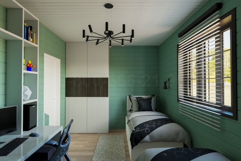 Одноэтажный дом из бруса «Мусь» 12х8