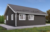 Одноэтажный каркасный дом 10х8 с двускатной крышей