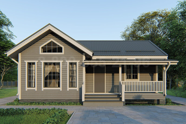 Каркасный одноэтажный дачный дом «Омолон» 10х7.25