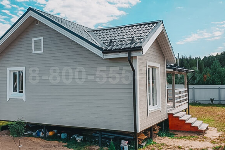 Каркасный одноэтажный дачный дом «Омолон» 10х7.25