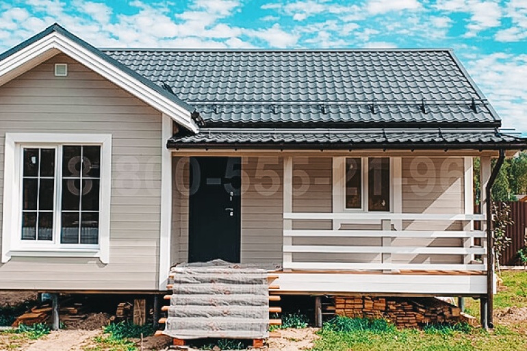 Каркасный одноэтажный дачный дом «Омолон» 10х7.25