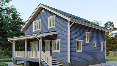 Полутораэтажный каркасный дом «Алазея» 13х8