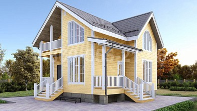 Двухэтажный каркасный дом «Волхов» 8х8