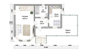 планировка 1 этажа двухэтажного каркасного дома 12х7