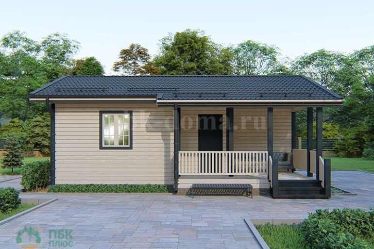 Каркасный одноэтажный дачный дом «Дунай» 9х6