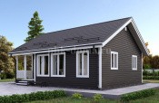 Одноэтажный каркасный дом 10х8 с двускатной крышей