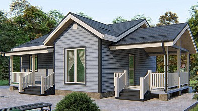 Дом из бруса «Безгодовка» 12х8 с террасой