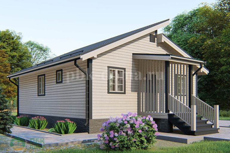 Каркасный одноэтажный дачный дом «Рона» 10х8,5