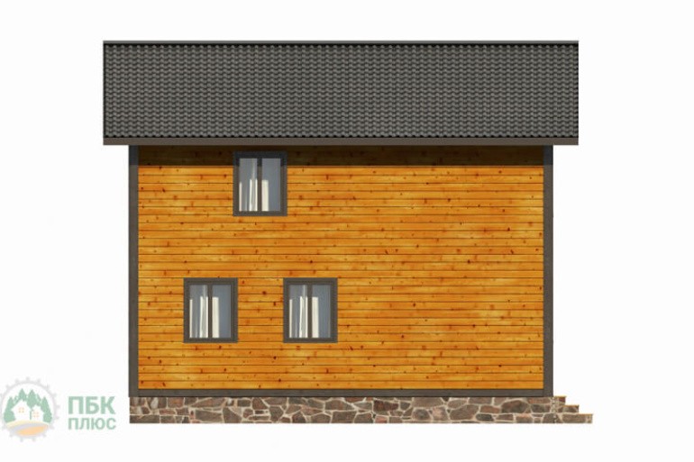 Двухэтажный дом «Печора» 8х8 с террасой и балконом