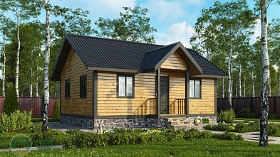 Дачный домик из бруса «Нолгаш» 8х6 с крыльцом