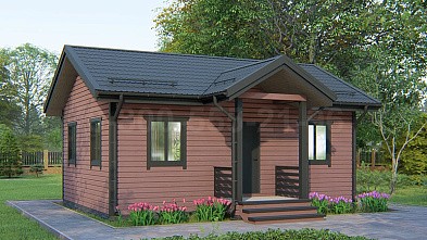 Каркасный одноэтажный дачный дом «Нолгаш» 8х6