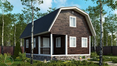 Дом из профилированного бруса «Коктуш» 9х6 с террасой