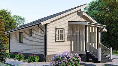 Каркасный одноэтажный дачный дом «Рона» 10х8,5