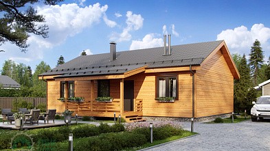 Одноэтажный каркасный дом «Хастах» 13х11.5