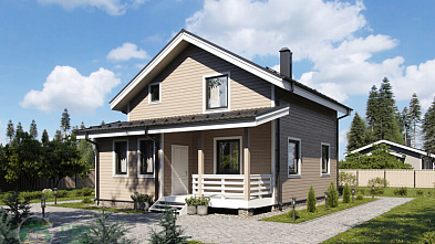 Полутораэтажный каркасный дом «Конда» 10х8