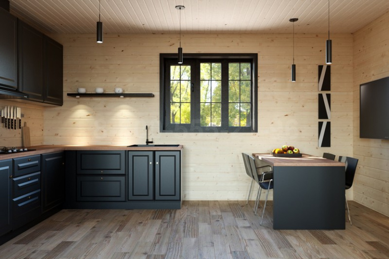 Каркасный одноэтажный дачный дом «Мусь» 12х8