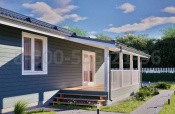 Одноэтажный каркасный дом «Ганг» 15х9 с террасой и крыльцом