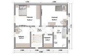 планировка 2 этажа полутораэтажного дома 13х8