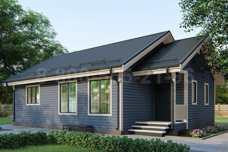 Одноэтажный дом из бруса «Мусь» 12х8