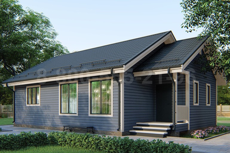 Одноэтажный дом из бруса «Мусь» 12х8