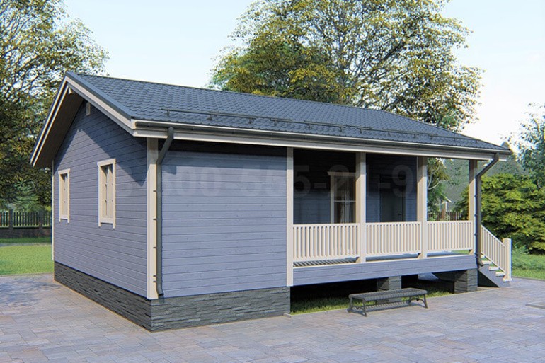 Каркасный одноэтажный дачный дом «Енисей» 9х8