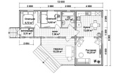планировка 1 этажа одноэтажного каркасного дома 12х8