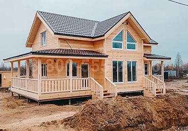 Двухэтажный каркасный дом 12х7,5м. в Ленинградской области.