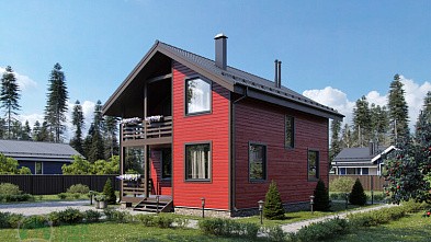 Полутораэтажный каркасный дом «Анадырь» 9.9х7