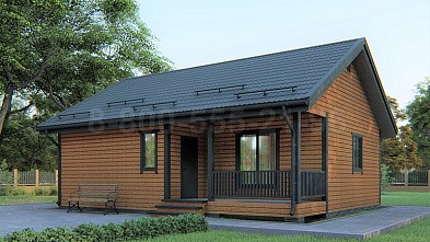 Каркасный одноэтажный дачный дом «Рейн» 10х8